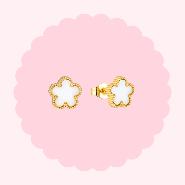 Clover Studs White