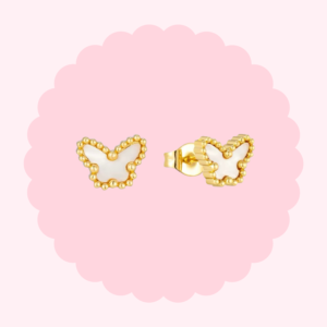 Butterfly Earrings White