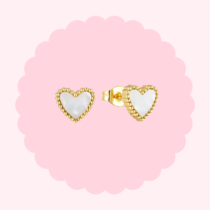 Heart Earrings White