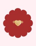 Heart Connector Charm Gold
