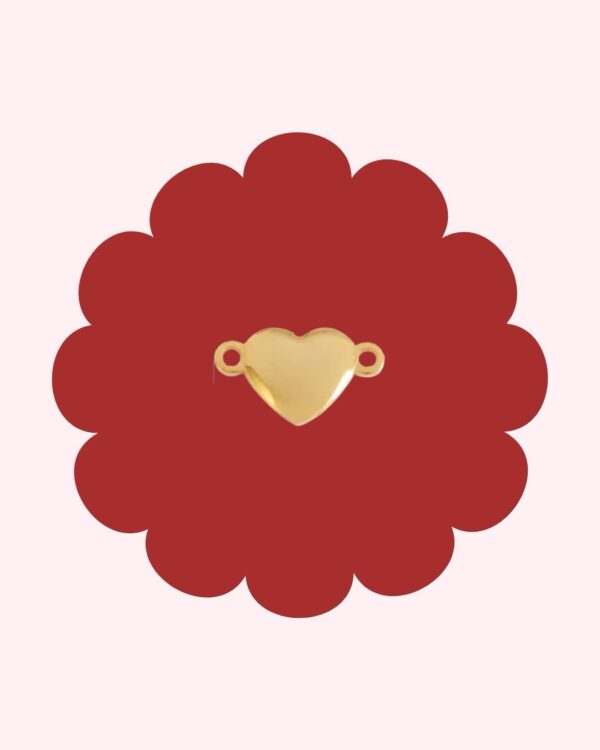 Heart Connector Charm Gold