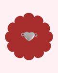 Heart Connector Charm Silver