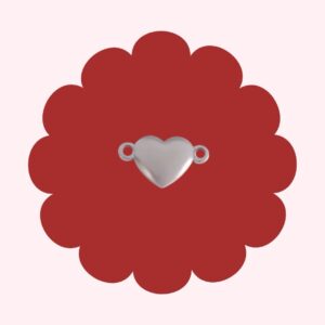 Heart Connector Charm Silver