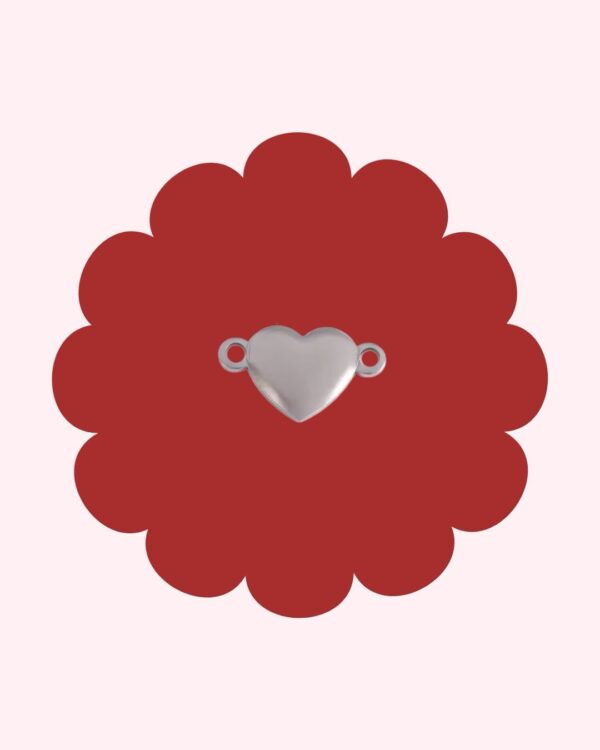 Heart Connector Charm Silver