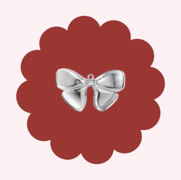 Bow Charm Silver (For Necklace)