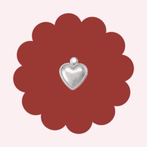 Chunky Heart Charm Silver
