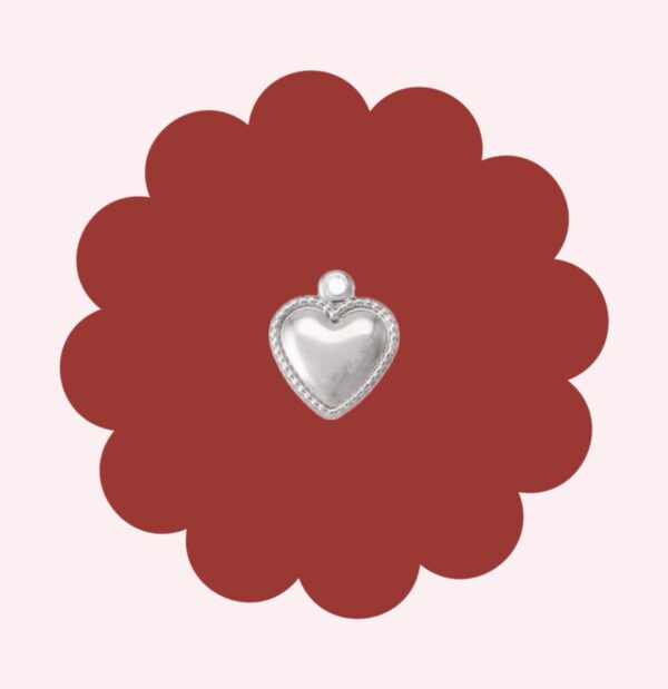 Chunky Heart Charm Silver